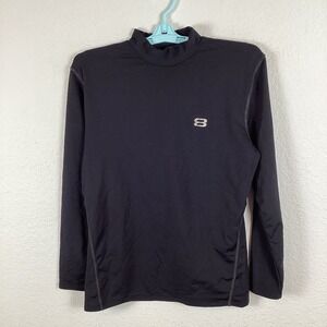 Layer 8 Mens T Shirt Sz M Medium Long Sleeve Quick Dry Black Solid Excellent